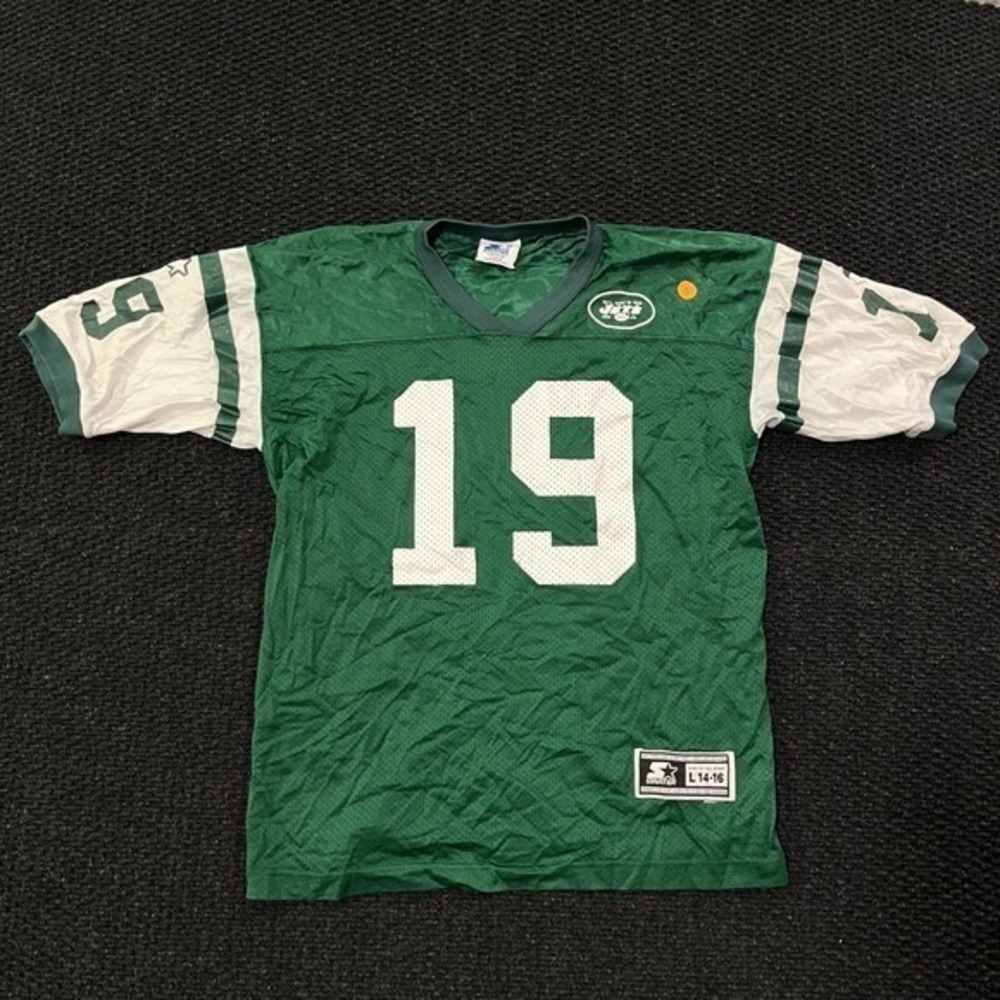 Starter New York Jets Keyshawn Johnson 19 Jersey Green Youth Large 14-16 Vintage